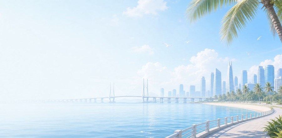 海口滨海与城市天际线